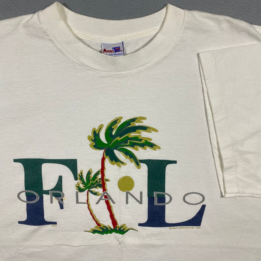 Vintage 1998 Orlando Florida T-Shirt Mens XL White Ameri-Tees Single Stitch 90s